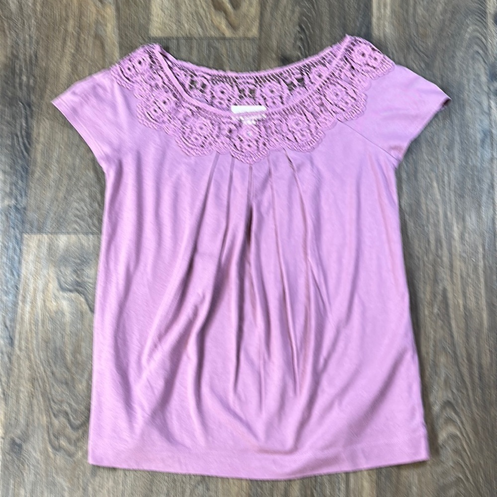 New Without Tag Ann Taylor Loft Broderie Blouse - 60% Cotton & 40% Modal